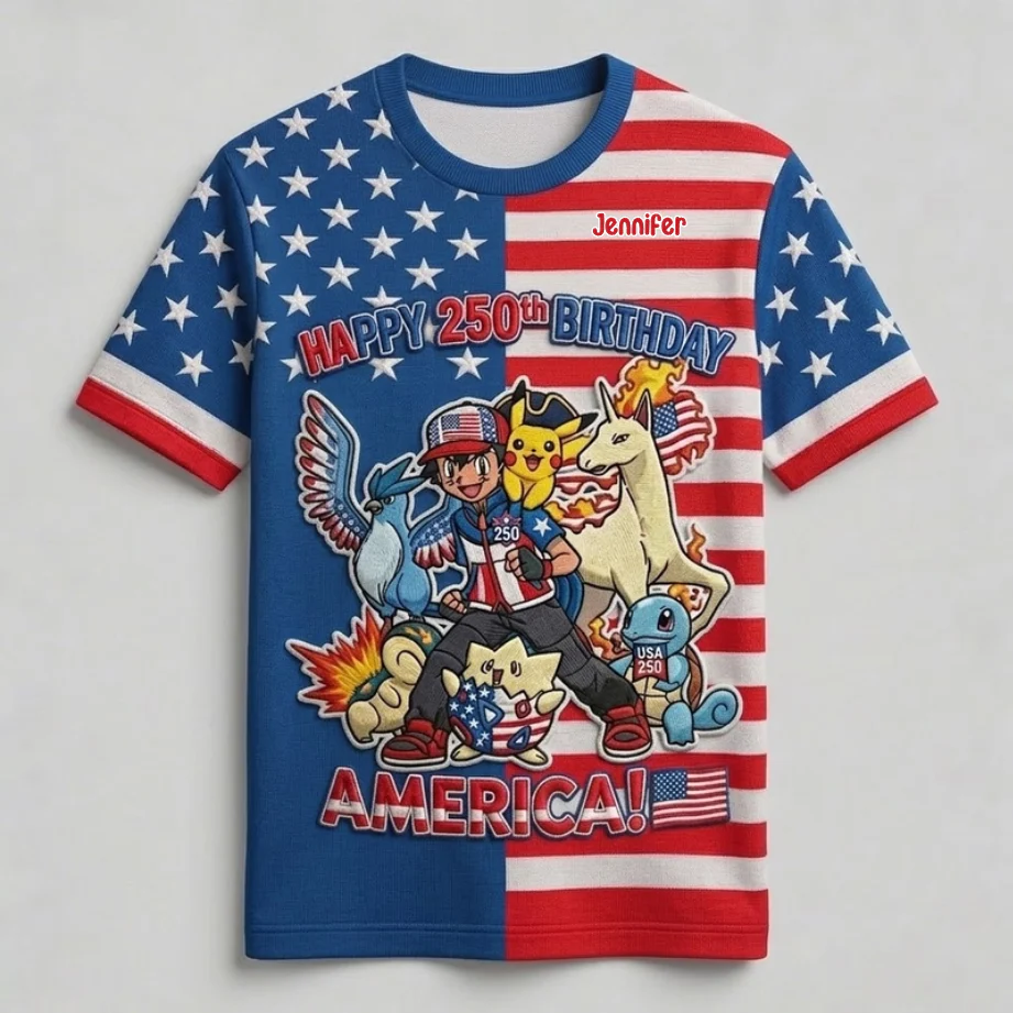 Limited Edition PoMo Celebrate 250 Years Of America - Personalized All Over Shirt - Anniversary Gift For Movie Fans - Image 4