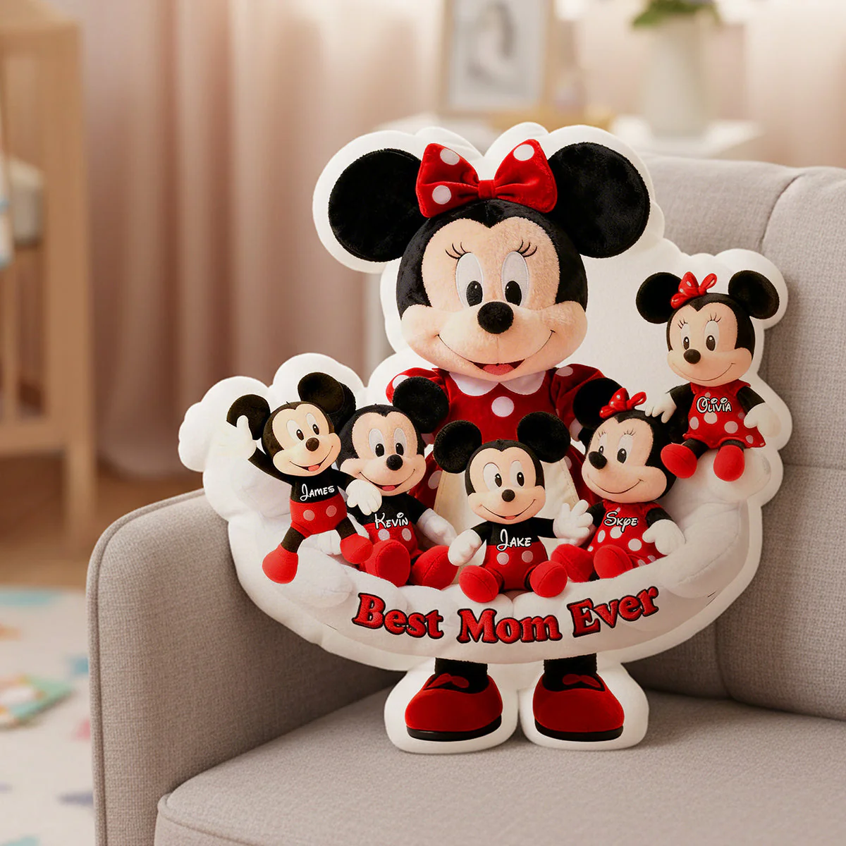 NL122 MkMo Magic Mouse Best Mom Ever - Personalized Custom Shaped Pillow - Gift For Mom - Image 2
