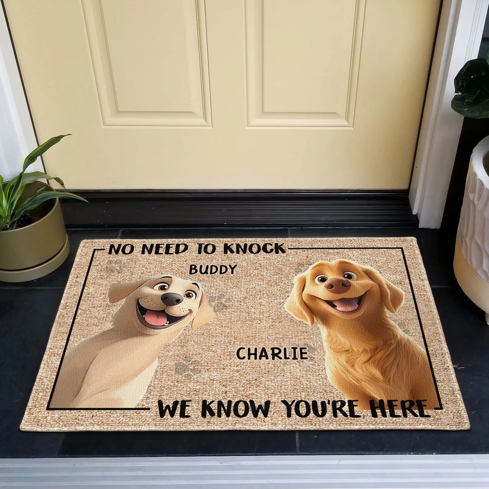 No Need To Knock - Personalized Doormat - Gift for Pet Owners, Pet Lovers, Dog Mom, Dog Dad | CLP15. Ver4 NH96 - Image 4