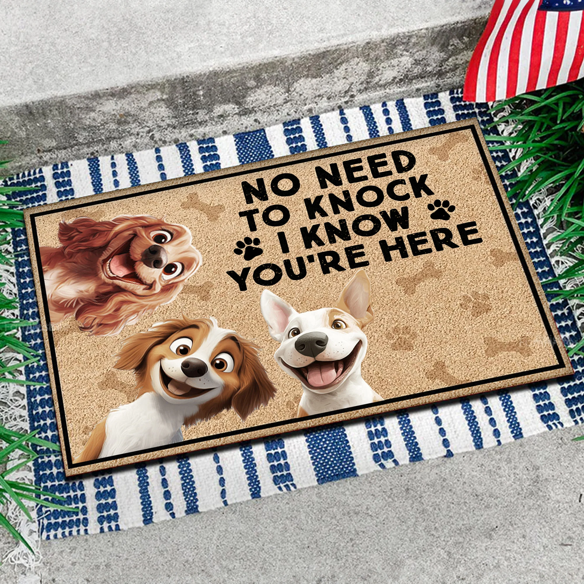 No Need To Knock We Know You're Here Caroon Dog - Personalized Doormat - Gift for Pet Owners, Pet Lovers, Dog Mom, Dog Dad | CLP15 NH96 - Image 3