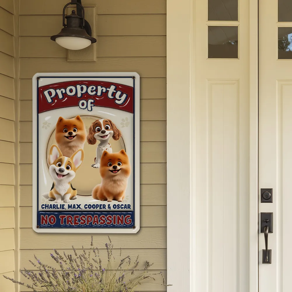 No Trespassing Property Of My Cartoon Dog - Personalized 3D Inflated Effect Metal Sign - Gift For Dog Lovers | CLP15 NA94 - Image 4