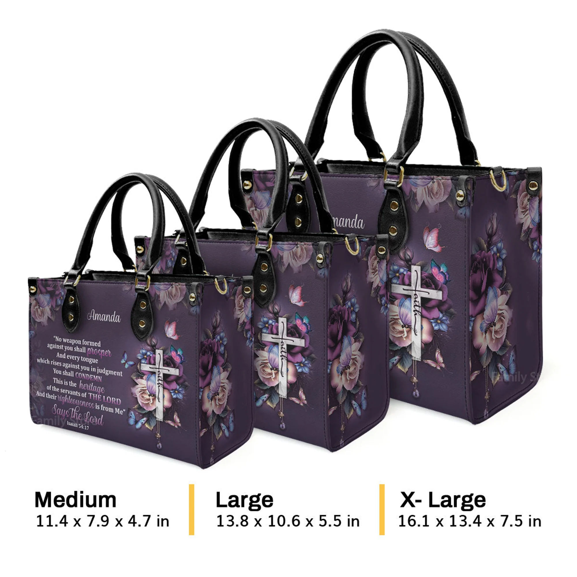 No Weapon Formed Against You Shall Prosper - Unique Personalized Leather Handbag - AT4081350 - Image 4
