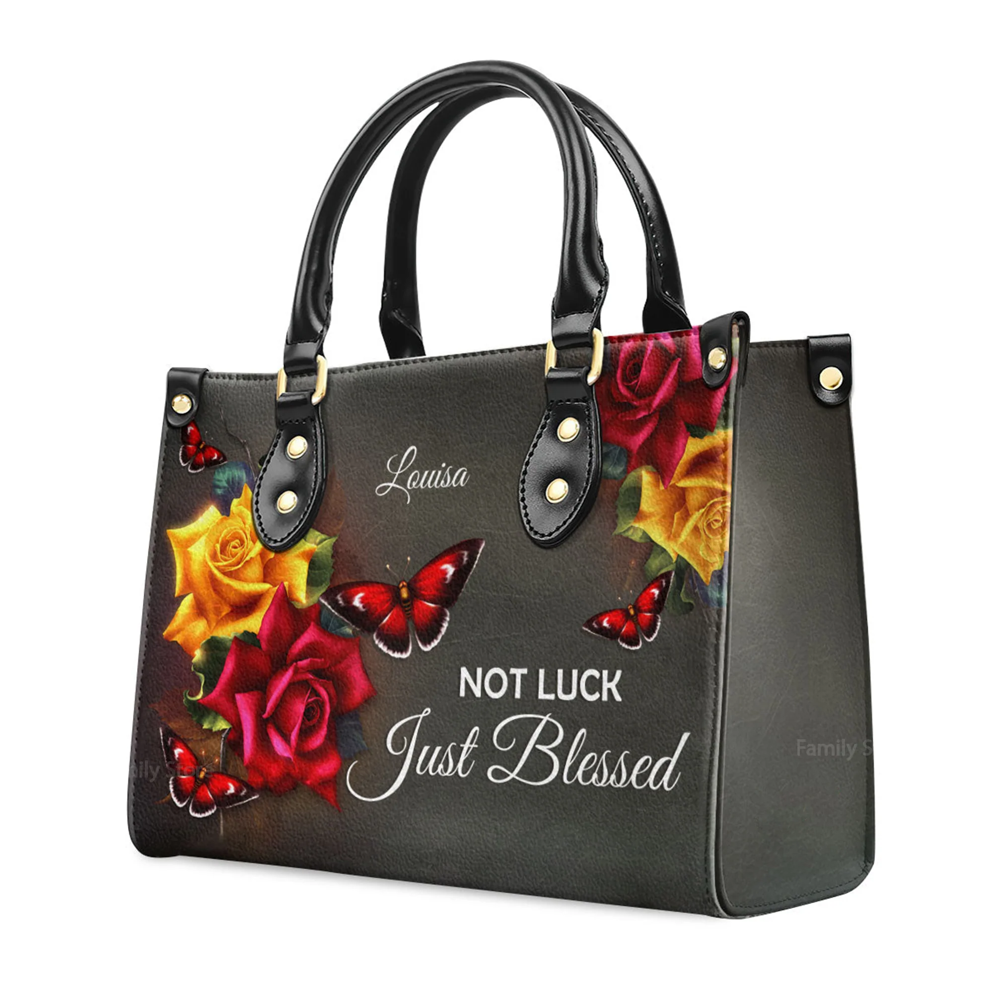 Not Luck, Just Blessed - Beautiful Personalized Leather Handbag - AT4081324 - Image 3