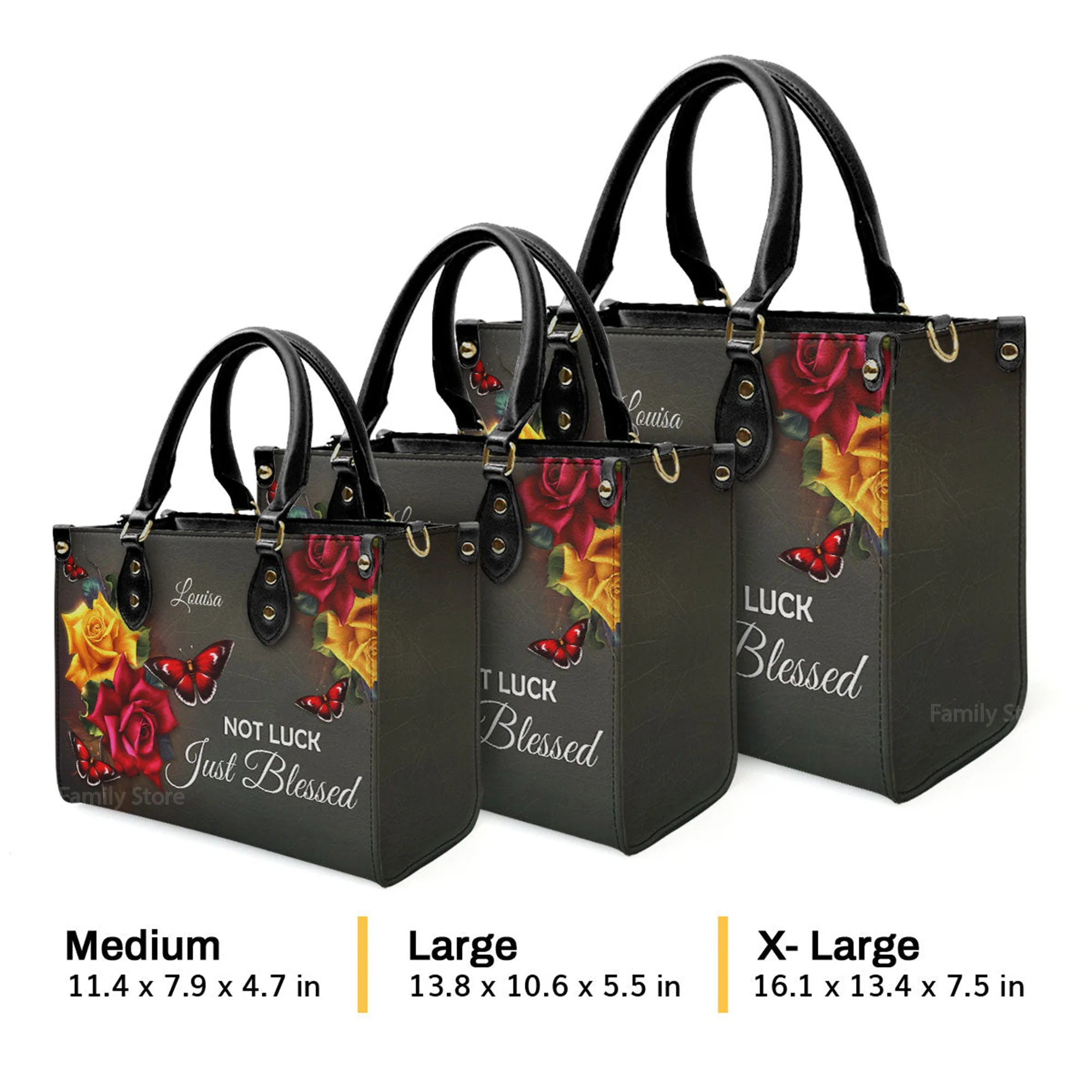 Not Luck, Just Blessed - Beautiful Personalized Leather Handbag - AT4081324 - Image 4