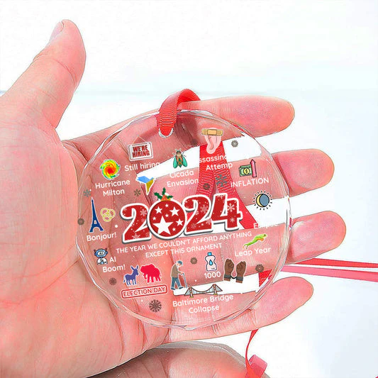 Notable Events 2024 Christmas A Remarkable Year - Glass Ornament - Image 5