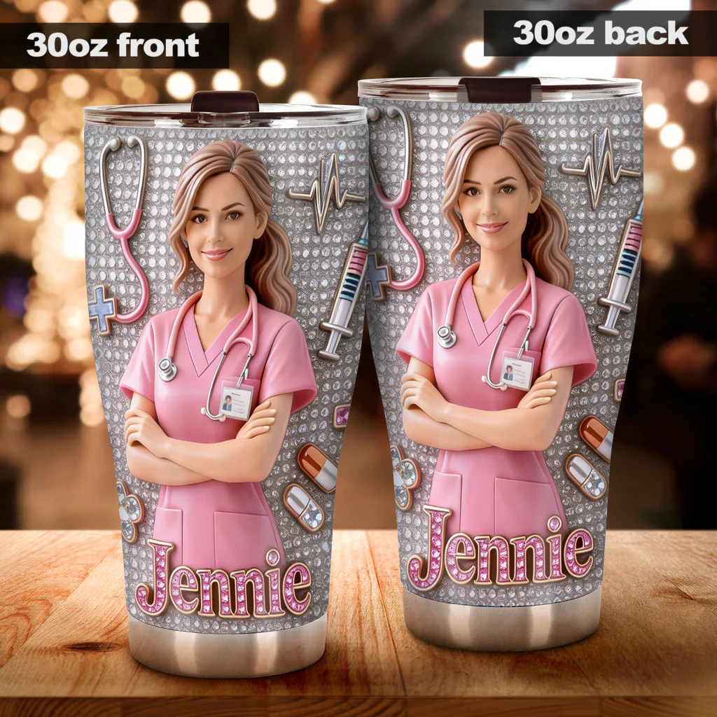 Nurse Bling - Personalized Nurse Tumbler - Gift For Nurse - Image 2