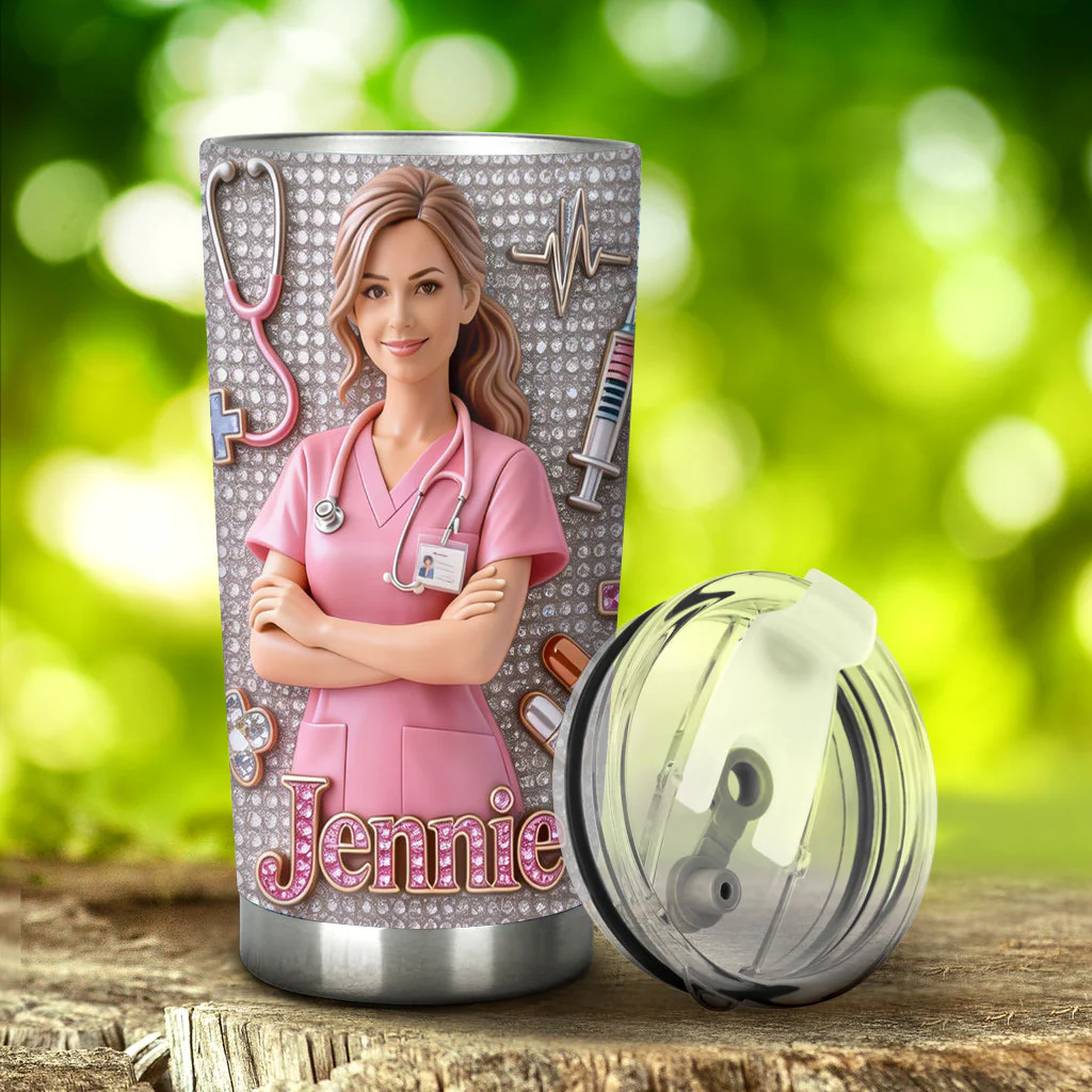 Nurse Bling - Personalized Nurse Tumbler - Gift For Nurse - Image 4