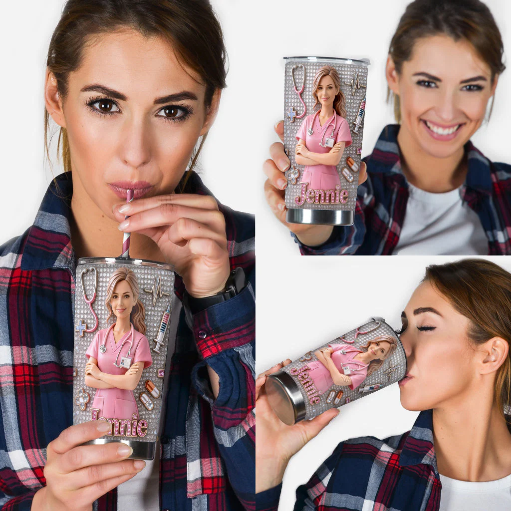 Nurse Bling - Personalized Nurse Tumbler - Gift For Nurse - Image 5