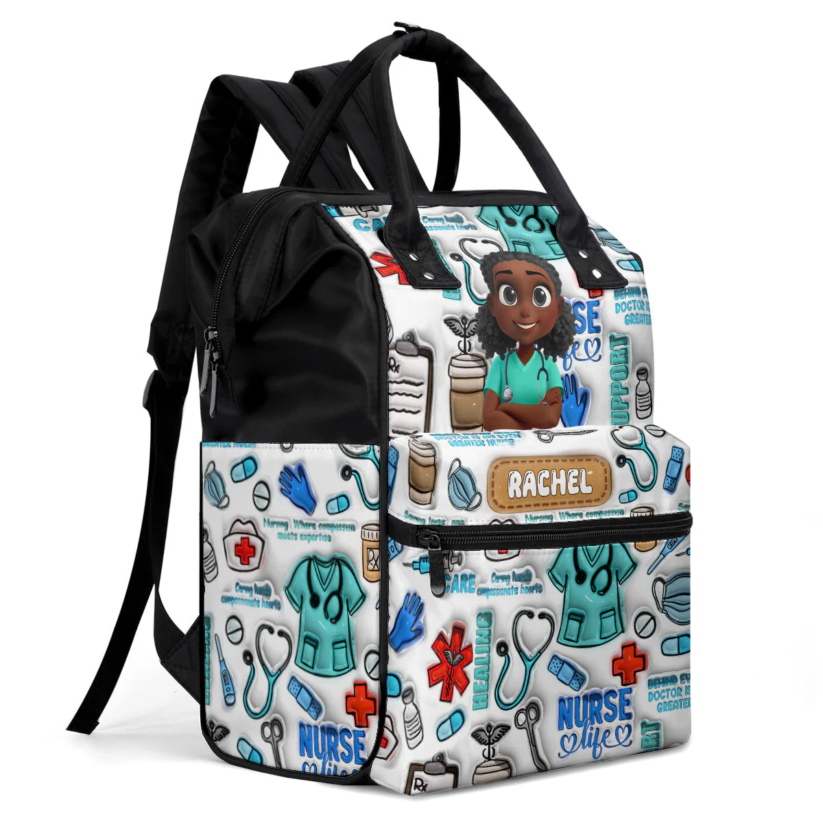 Nurse Life - Personalized Duckbilled Backpack - Gift For Nurse - Image 8