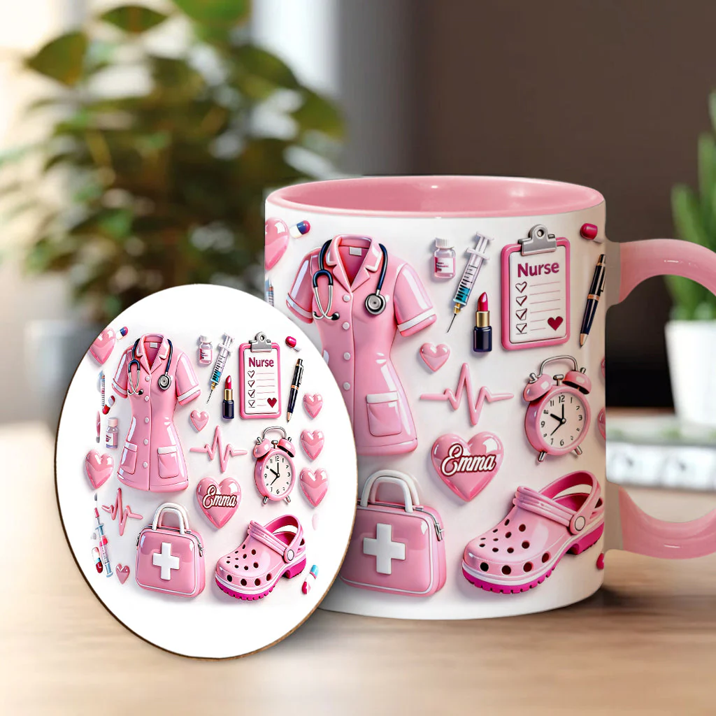 Nurse Life - Personalized Nurse Accent Mug - Gift For Nurse - Image 4