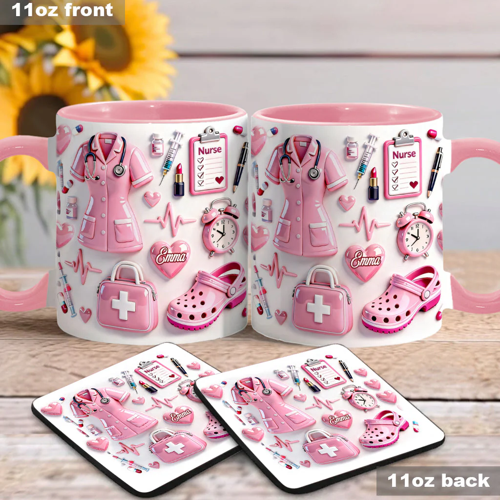Nurse Life - Personalized Nurse Accent Mug - Gift For Nurse - Image 5