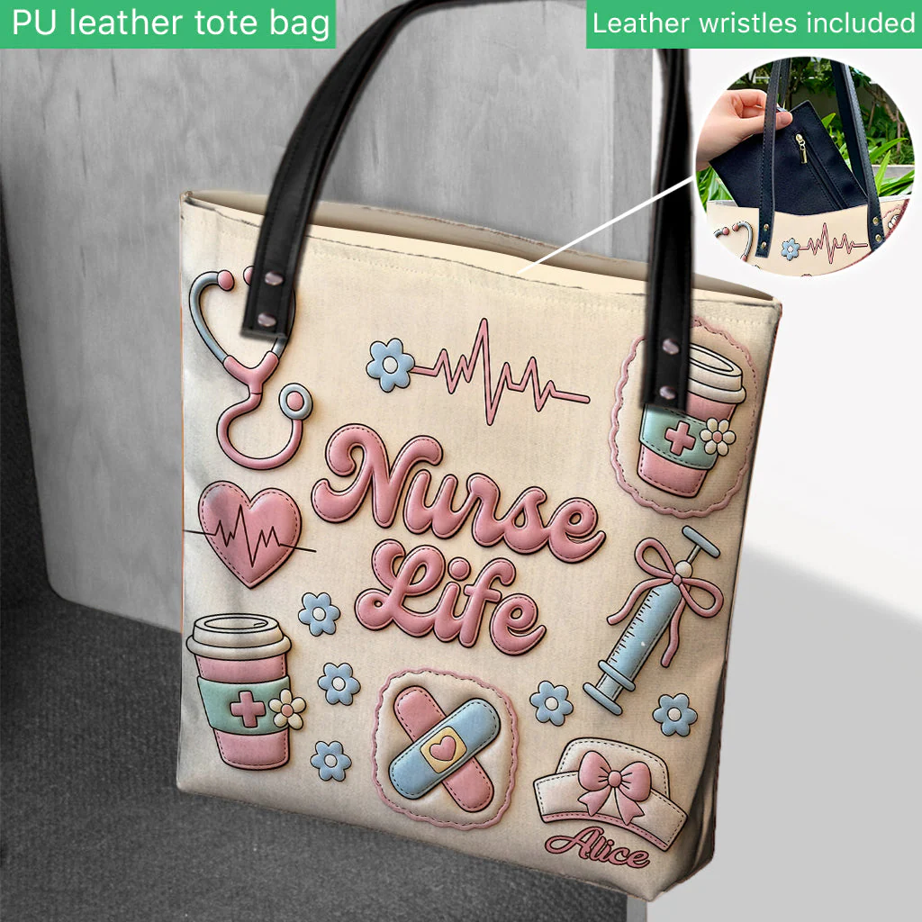 Nurse Life - Personalized Tote Bag - Gift For Nurse - Image 3