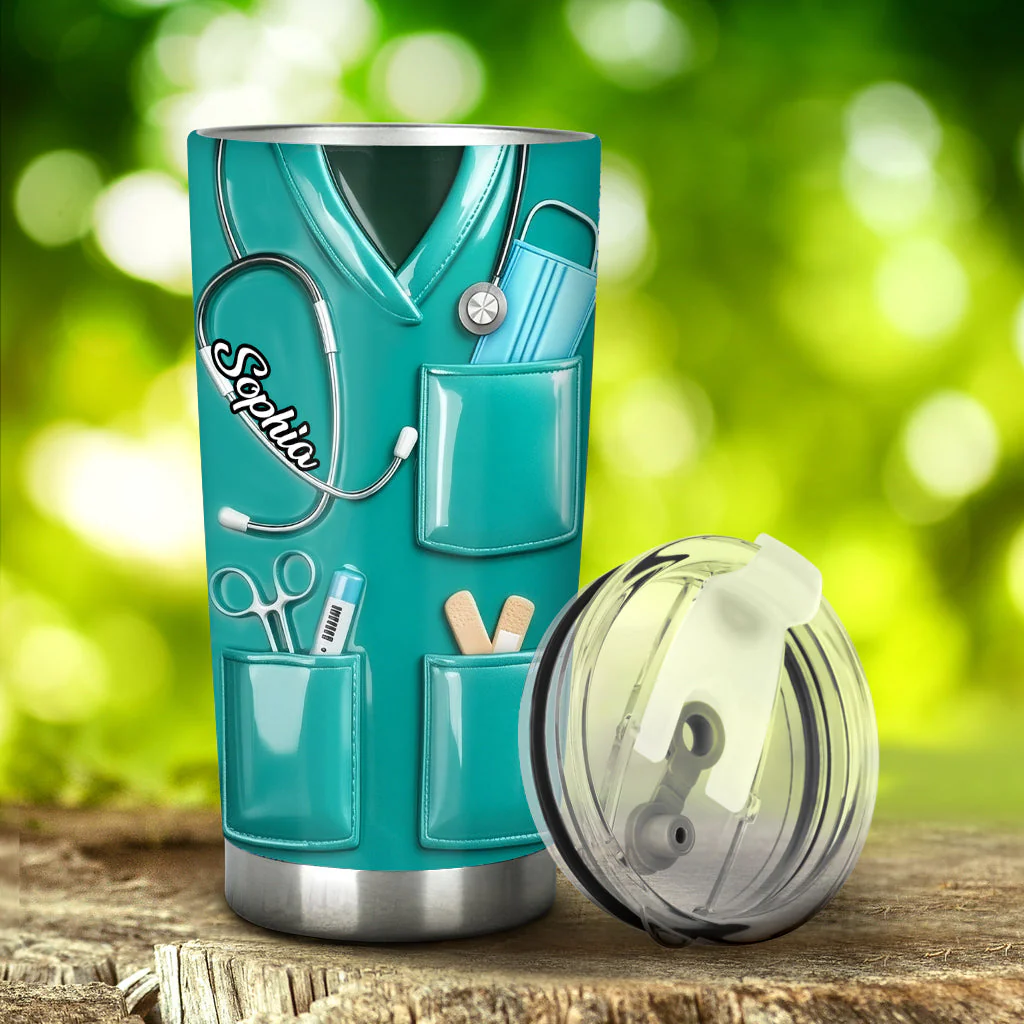 Nurse Nutritional Facts - Personalized Tumbler - Gift For Nurse HN02 - Image 3