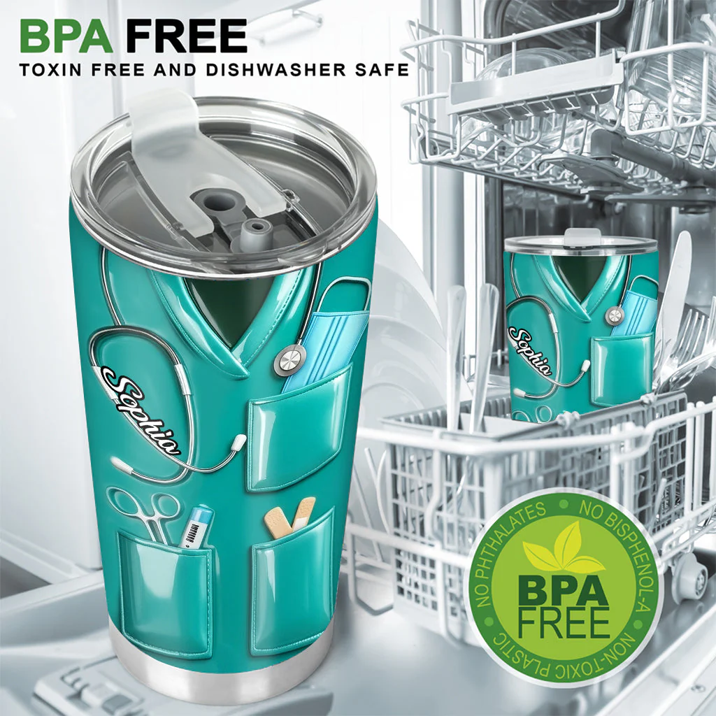 Nurse Nutritional Facts - Personalized Tumbler - Gift For Nurse HN02 - Image 5