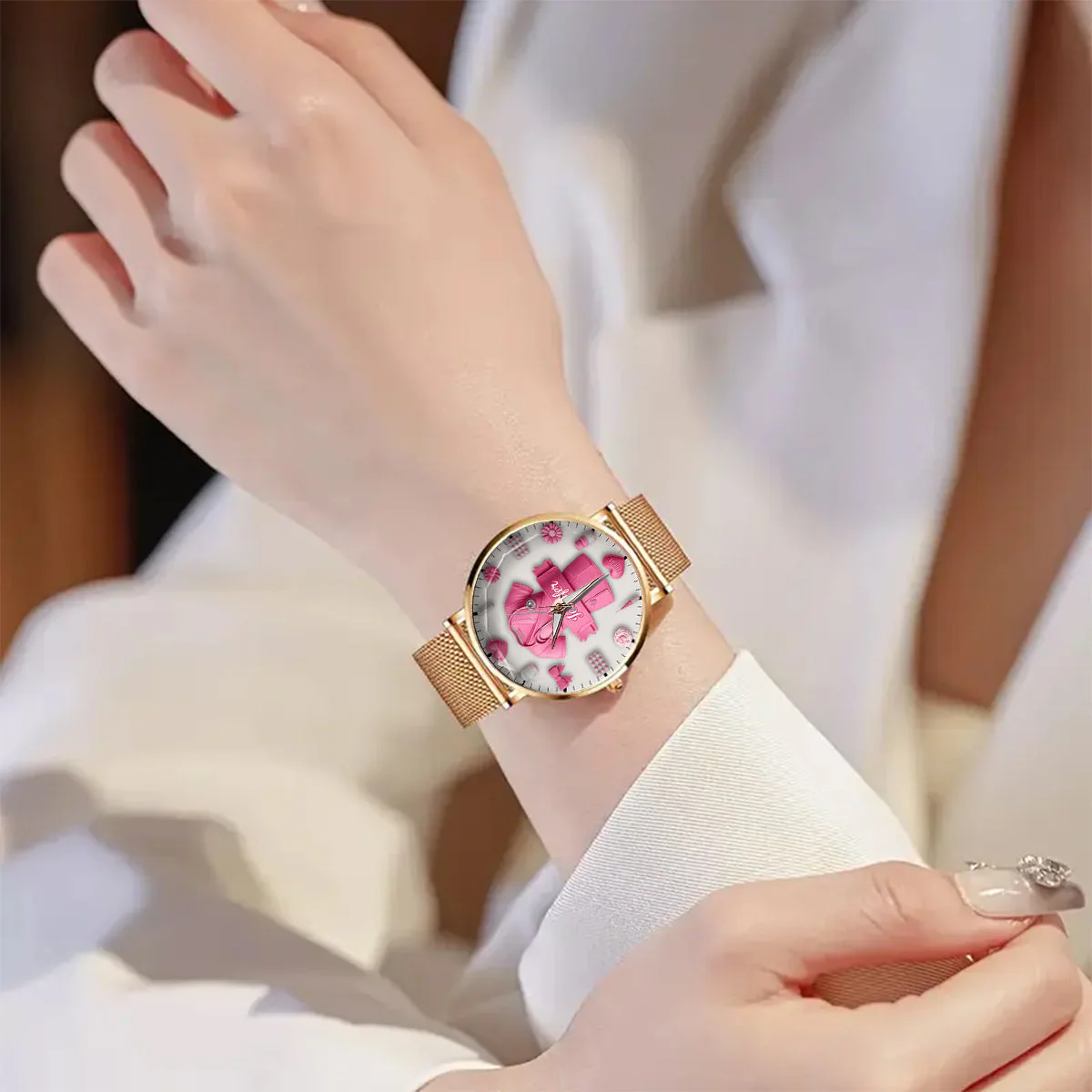 Nursing Is A Work Of Heart - Personalized Women Hand Watch - Gift For Nurse - Image 2