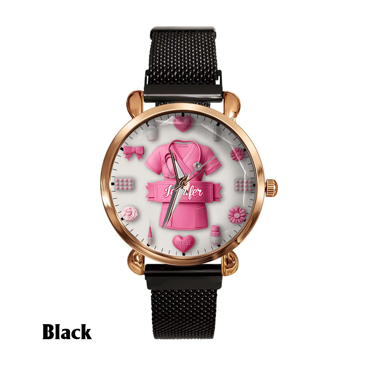 Nursing Is A Work Of Heart - Personalized Women Hand Watch - Gift For Nurse - Image 6