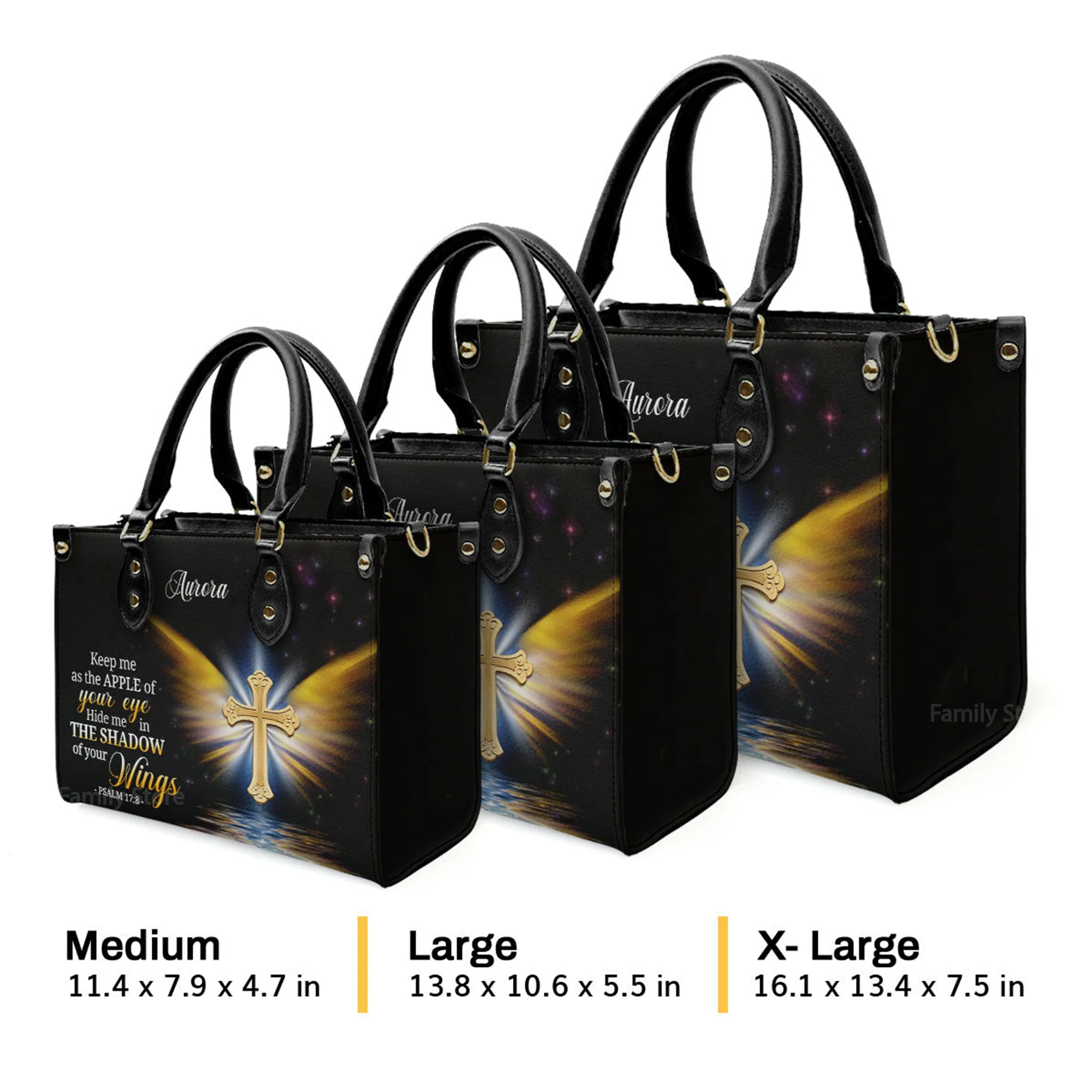 Of God Hide Me In The Shadow Of Your Wings Psalm 178 - Unique Personalized Leather Handbag - AT4080929 - Image 4