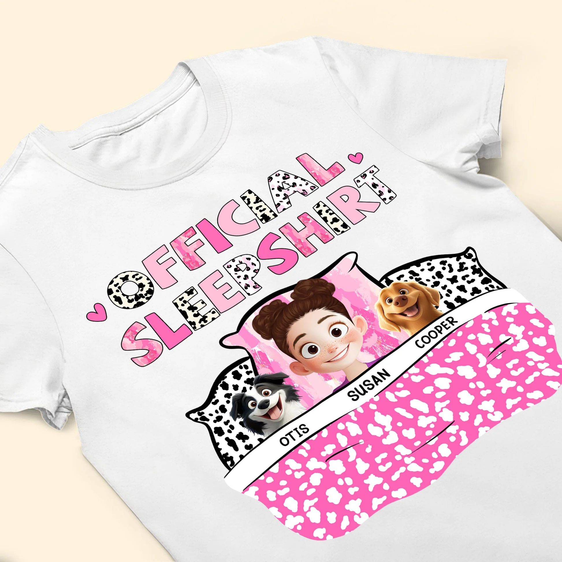 Official Sleepshirt Girl And Fur Babies - Personalized Shirt - Gift for Pet Owners, Pet Lovers, Dog Mom, Cat Mom | CLP15 NH96 - Image 3