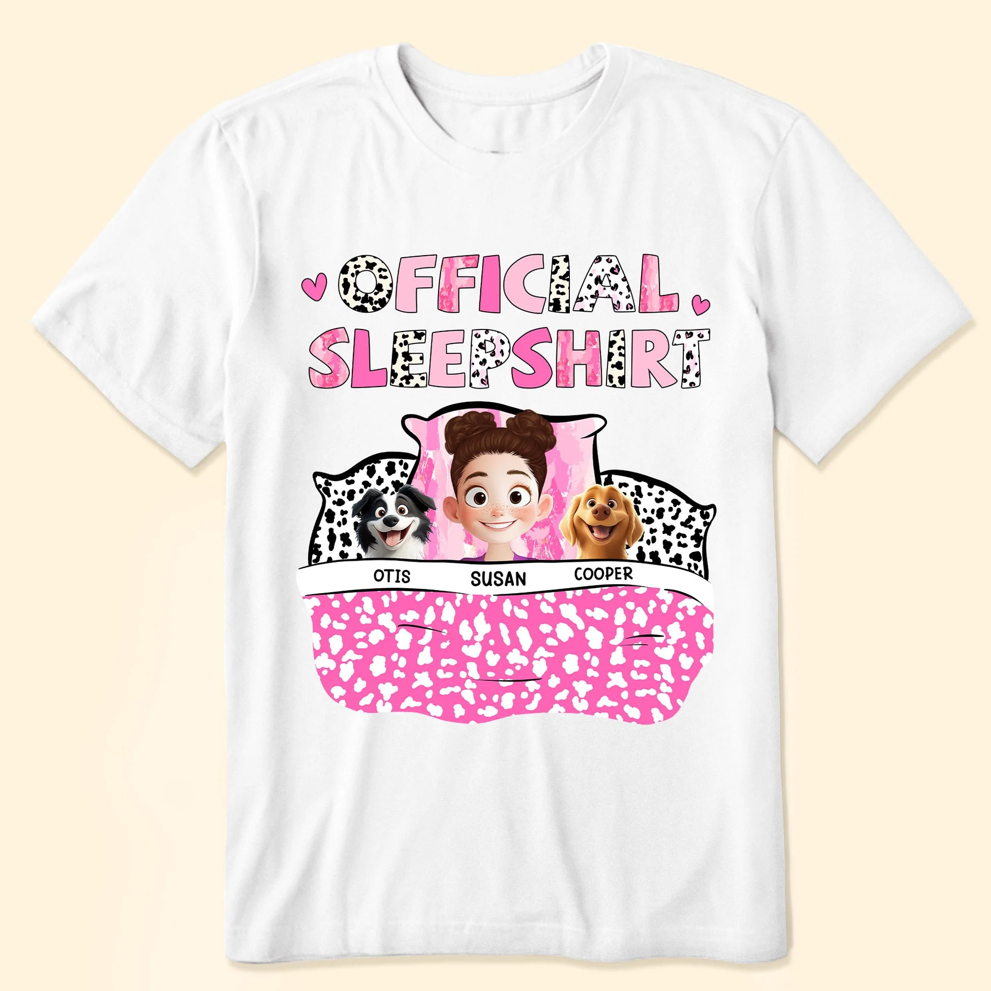 Official Sleepshirt Girl And Fur Babies - Personalized Shirt - Gift for Pet Owners, Pet Lovers, Dog Mom, Cat Mom | CLP15 NH96 - Image 5