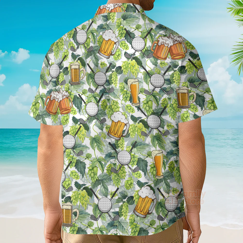 Oktoberfest Golf And Beer Aloha - Hawaiian Shirts - Image 2