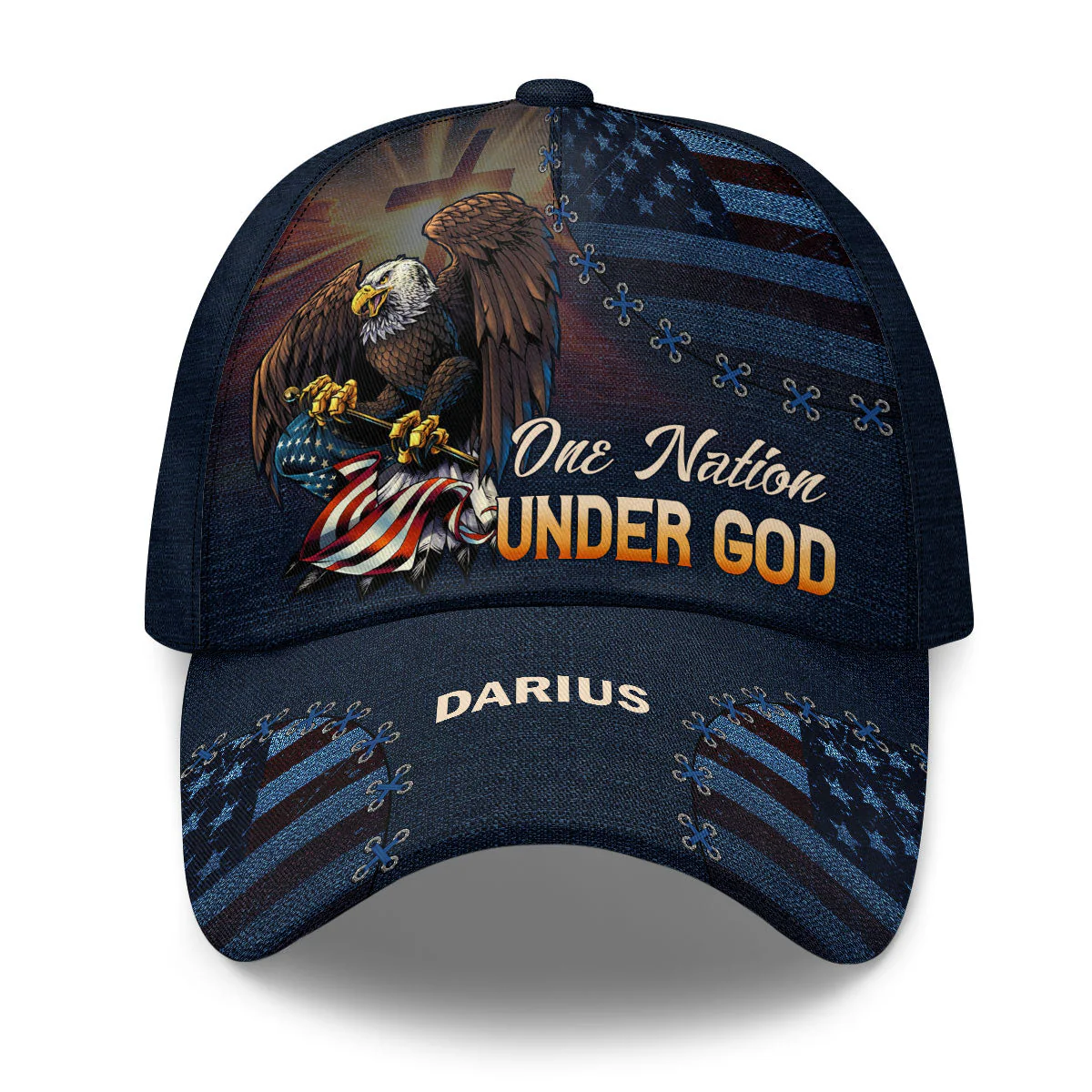 One Nation Under God - Personalized Classic Cap - Christian Gift For Him BA01