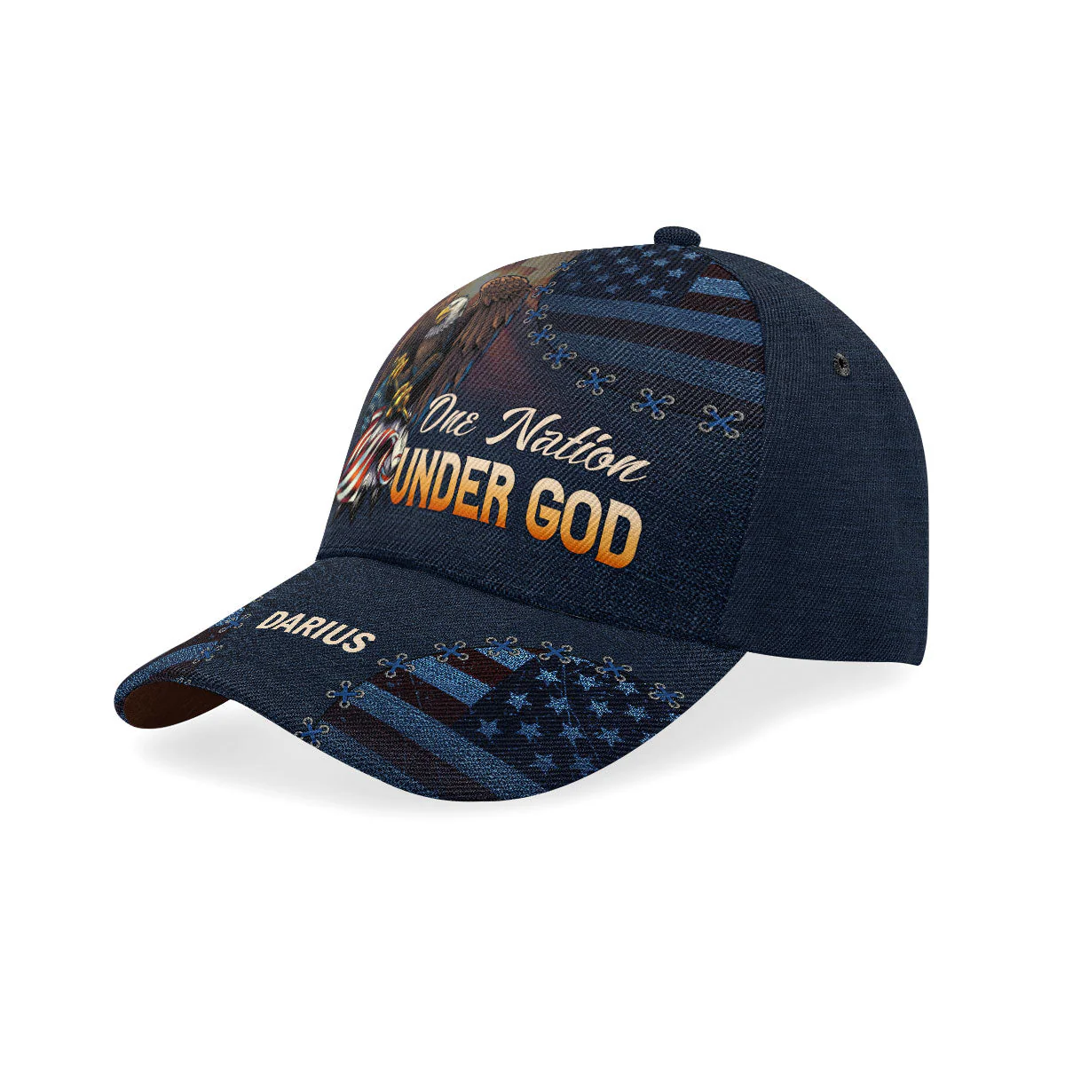 One Nation Under God - Personalized Classic Cap - Christian Gift For Him BA01 - Image 2