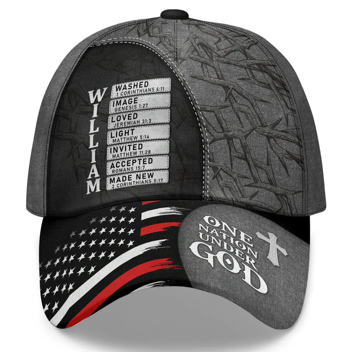 One Nation Under God - Personalized Classic Cap - Christian Gift For Him BA01