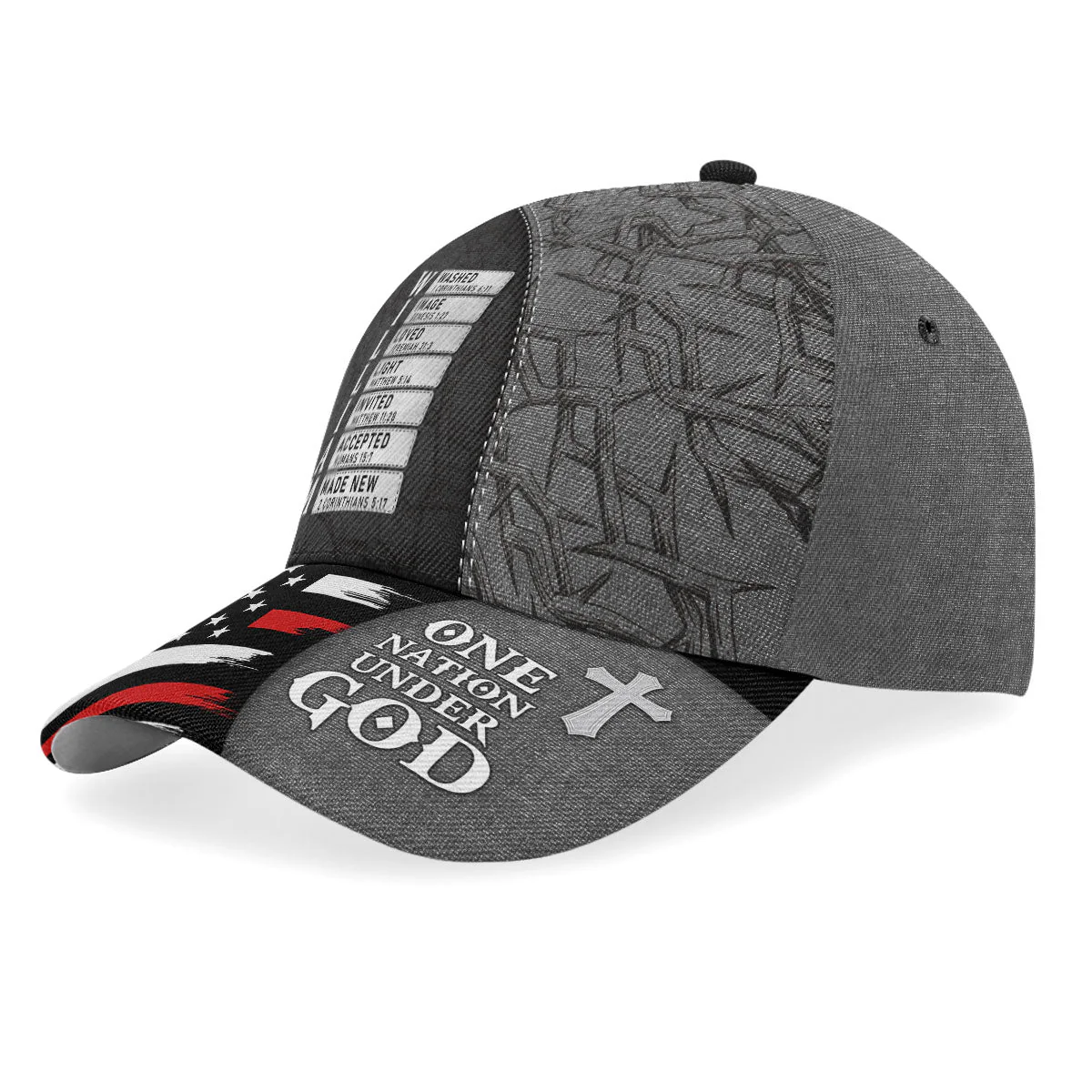 One Nation Under God - Personalized Classic Cap - Christian Gift For Him BA01 - Image 2