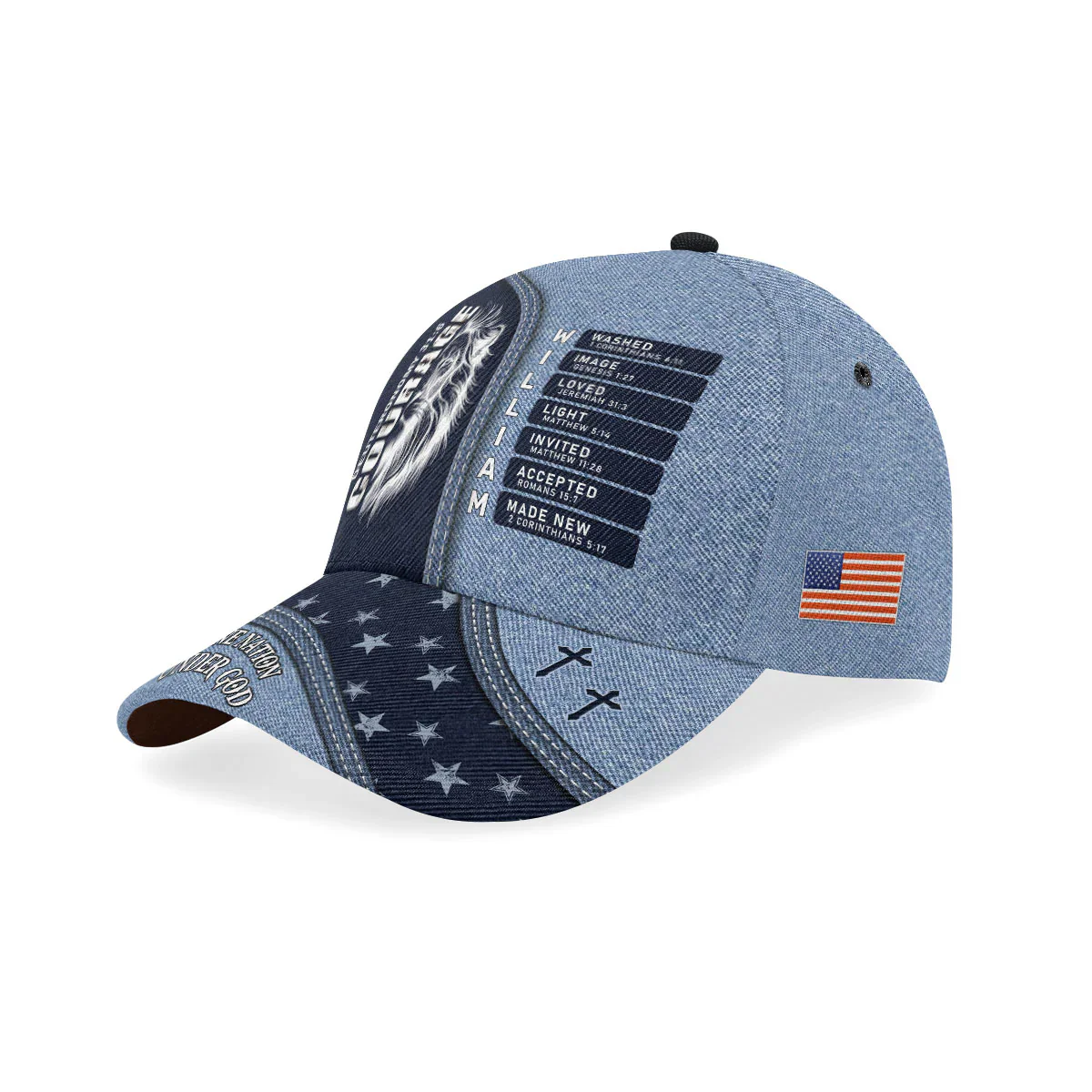 One Nation Under God - Personalized Classic Cap - Image 4