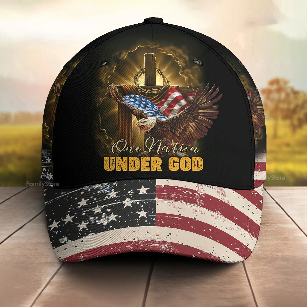 One Nation Under God - Personalized Classic Cap - Gift For Him - Image 4
