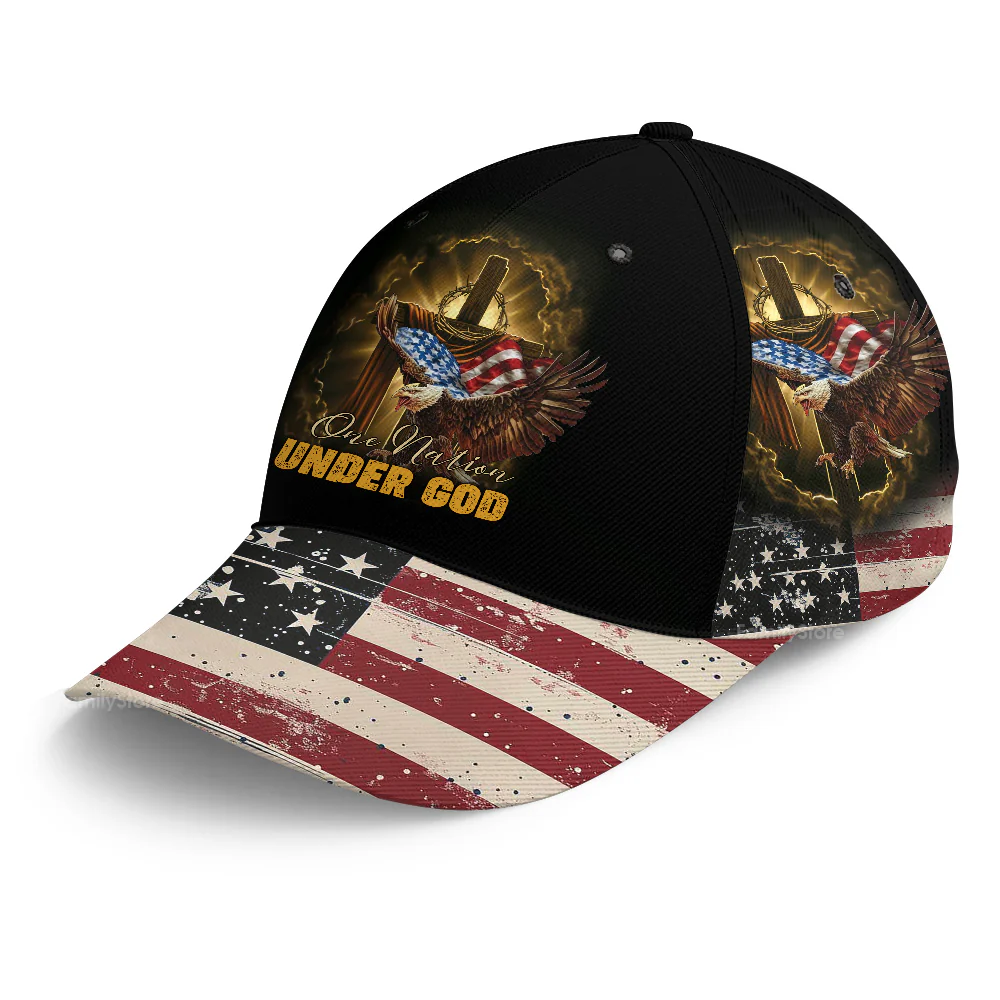 One Nation Under God - Personalized Classic Cap - Gift For Him - Image 6