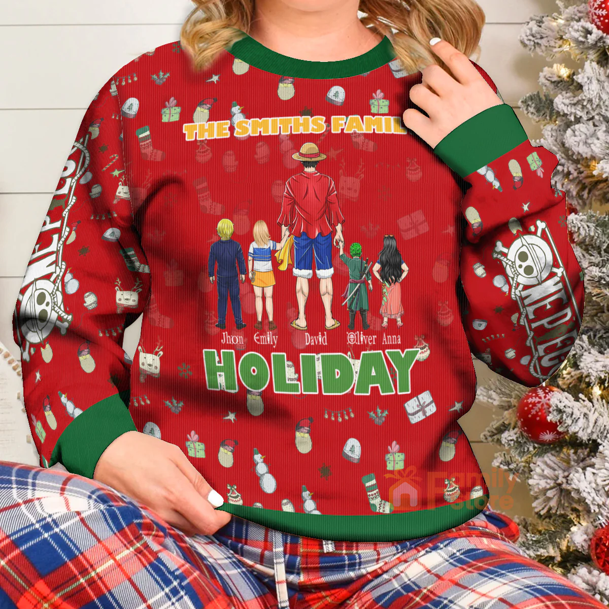 OnPi Pirate Adventure Family Happy Holidays - Personalized Ugly Sweatshirt - Gift for Dad, Grandpa, Husband, CL11 NH96 - Image 4
