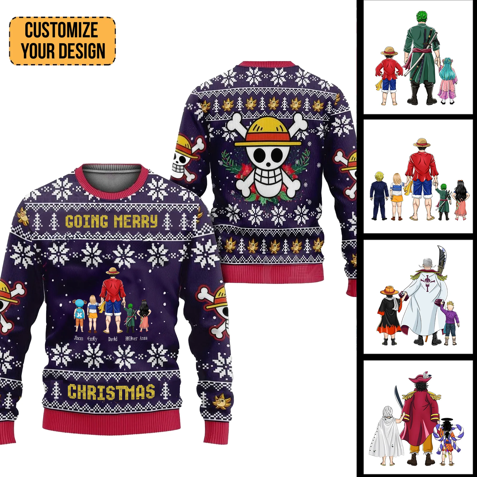OnPi Pirate Adventure Luffy Gear 4 - Personalized Ugly Sweatshirt - Gift for Dad, Grandpa, Husband CL11 NH96 - Image 2
