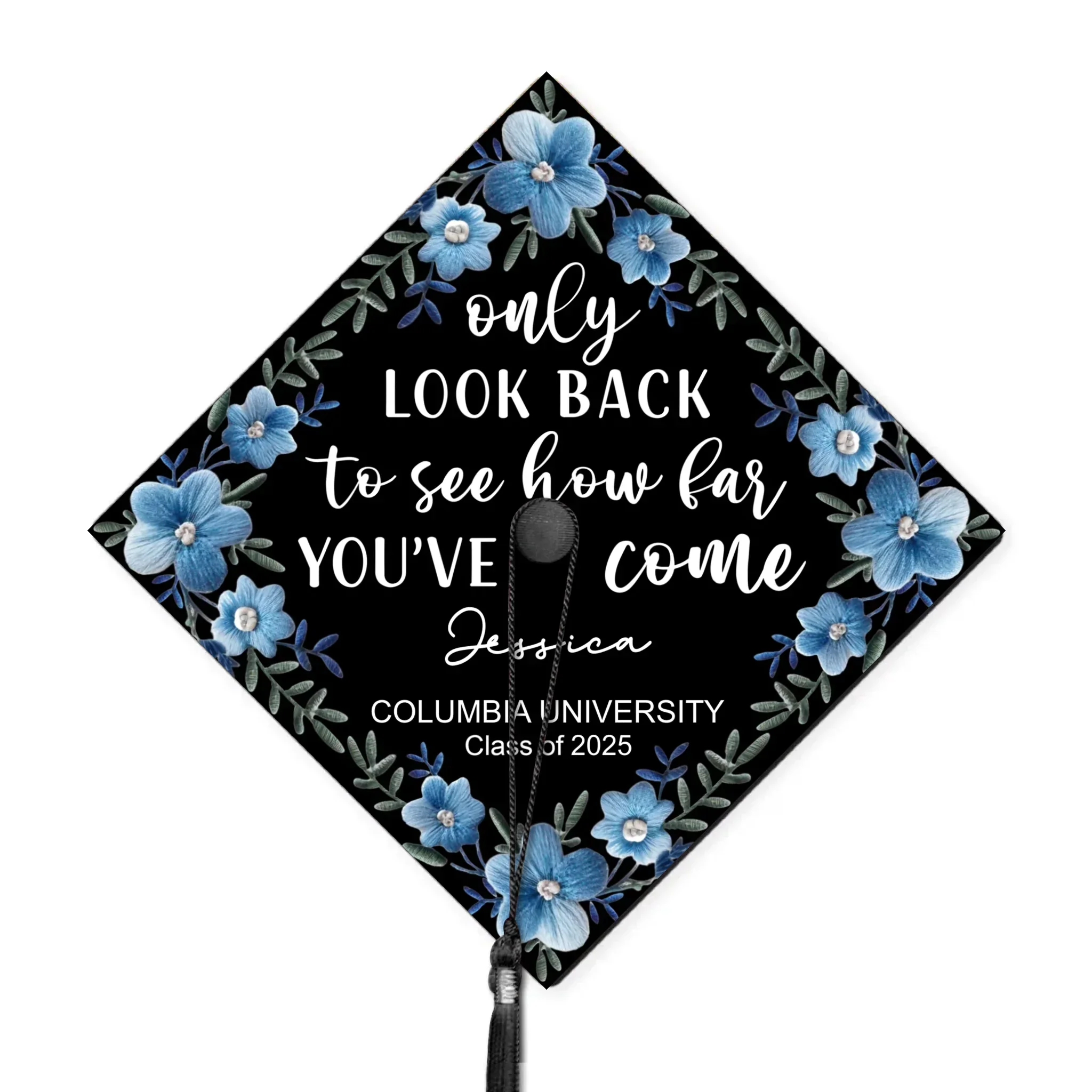Only Look Back To See How Far You've Come - Personalized Graduation Cap Topper | NA94 - Image 5