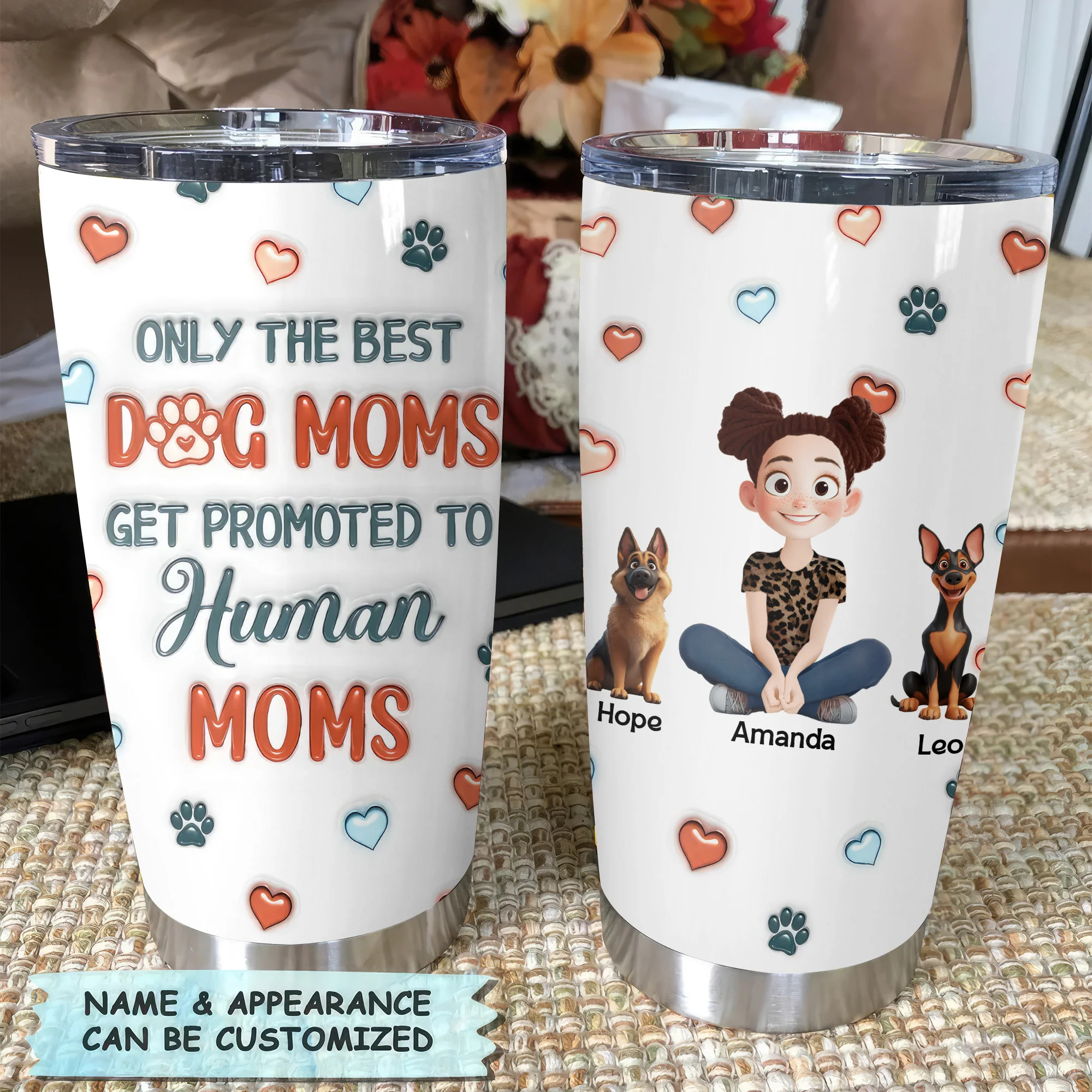 Only The Best Pet Parents Become Human Parents 3D Inflated Effect Cartoon Dog - Personalized Tumbler Cup - Gift for Pet Owners, Pet Lovers, Dog Mom | CLP15.V3 NH96 - Image 2