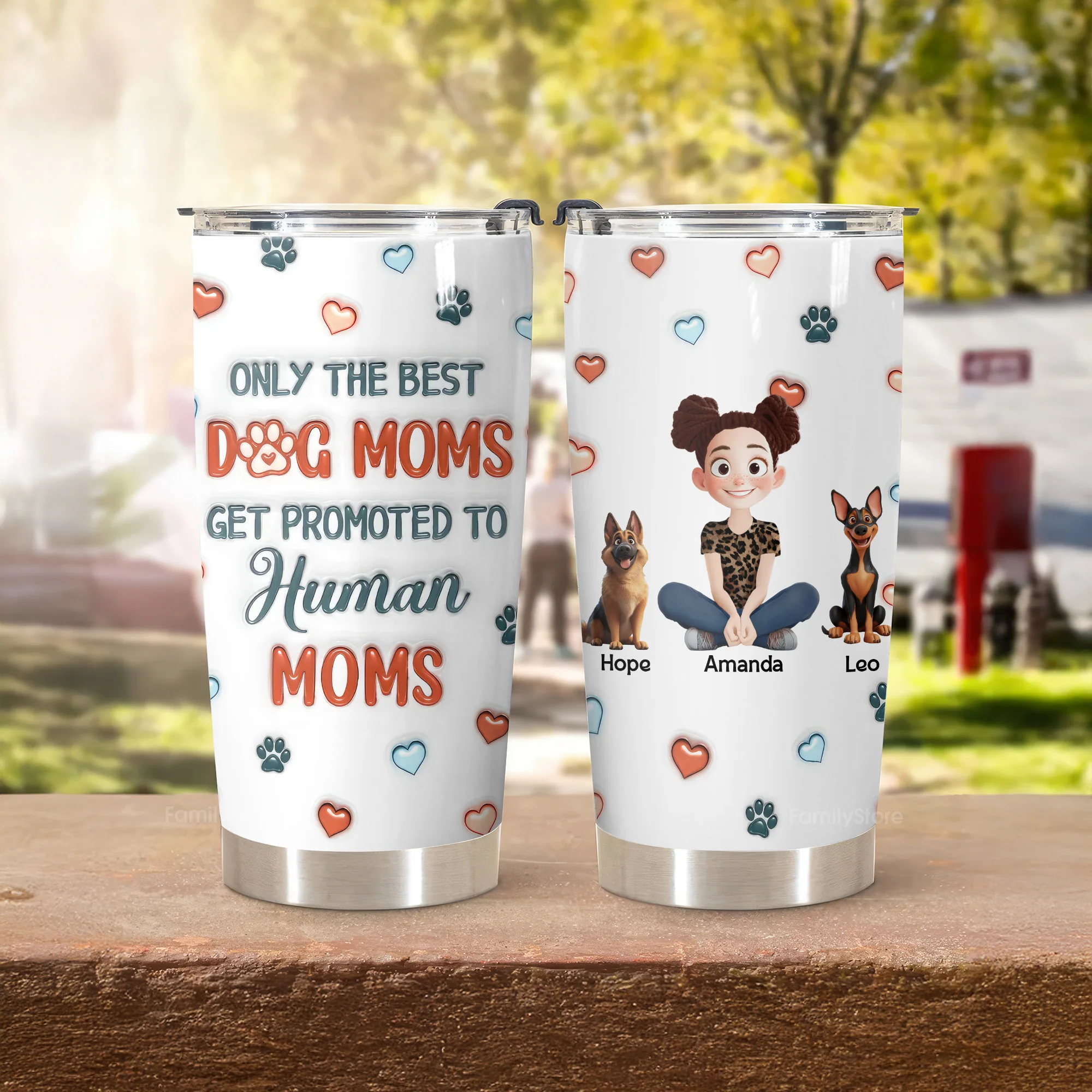 Only The Best Pet Parents Become Human Parents 3D Inflated Effect Cartoon Dog - Personalized Tumbler Cup - Gift for Pet Owners, Pet Lovers, Dog Mom | CLP15.V3 NH96 - Image 4