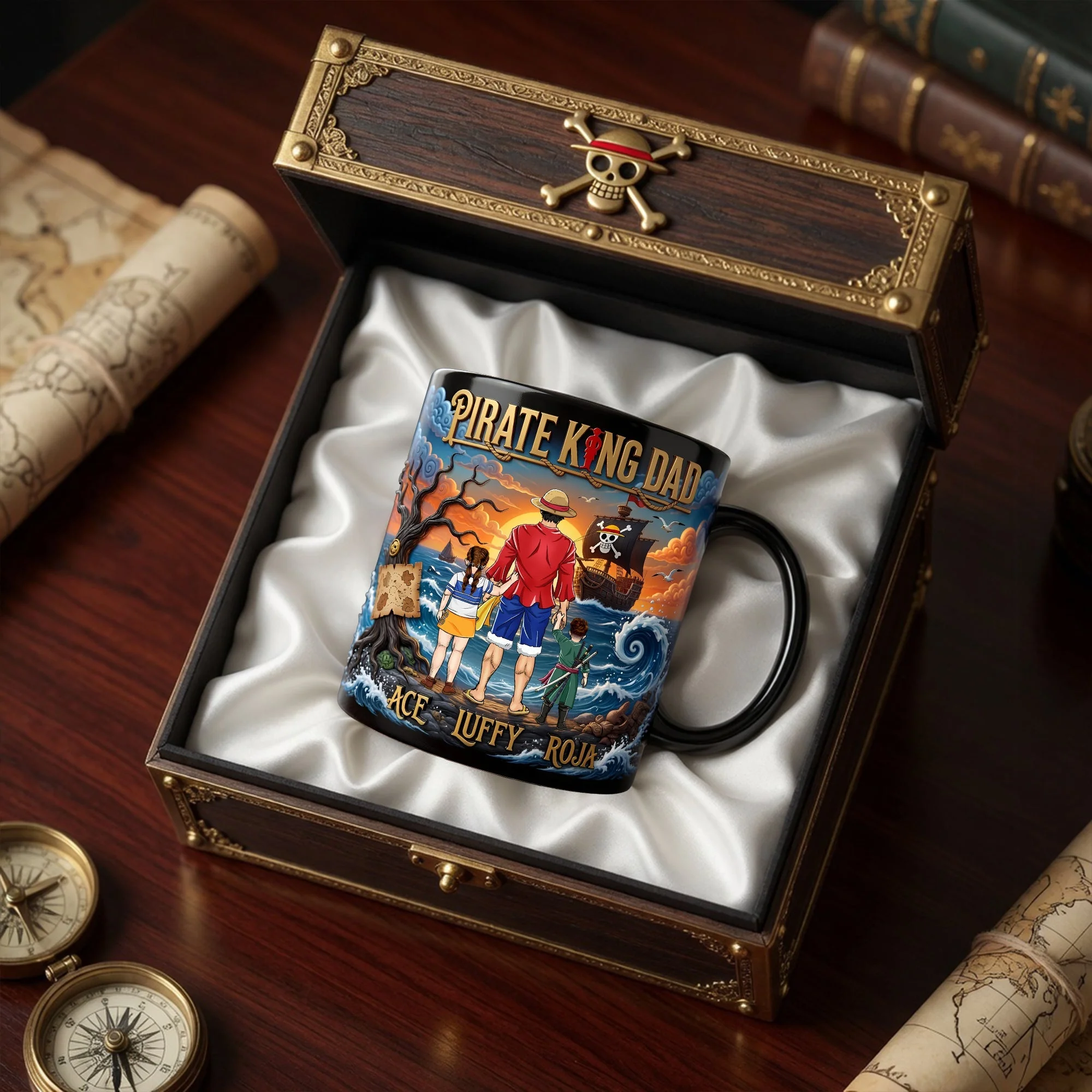 OnPi Adventure Pirate King Anime Dad  - Personalized Color Changing Mug - Gifts For Dad - Image 4