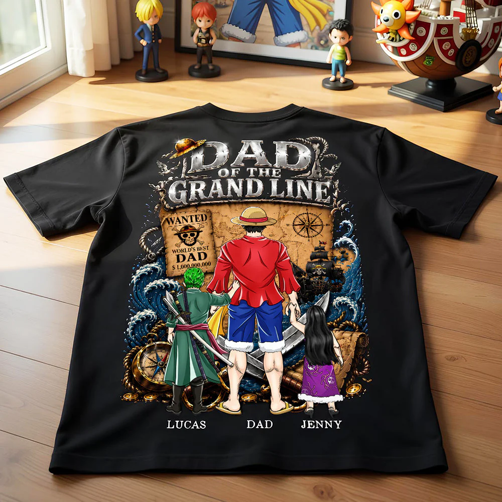 OnPi Dad Of The Grand Line - Personalized Shirt - Gift For Dad - Image 2