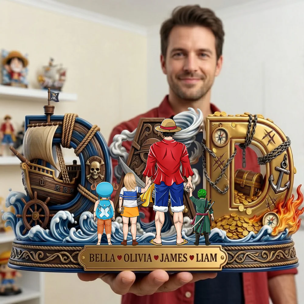 OnPi Our Crew Our Dad - Personalized Shape Acrylic Plaque - Gift For DadShap - Image 2