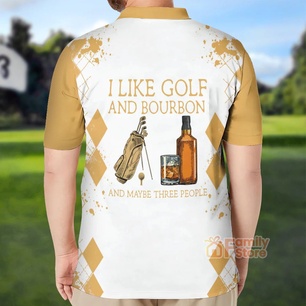 Orange Argyle Pattern Golf - Men Polo Shirt - Image 2