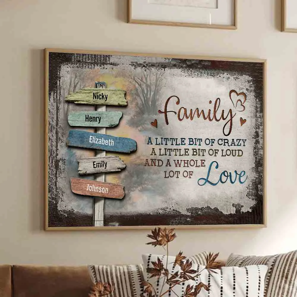 Our Crazy Loud Love Family - Personalized Canvas Poster - Gift For Mom, Family Members - Image 2