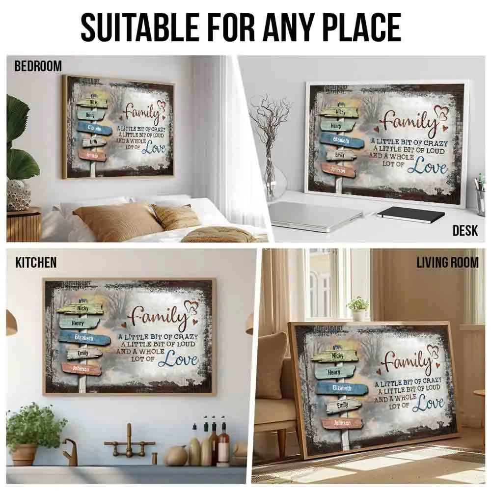 Our Crazy Loud Love Family - Personalized Canvas Poster - Gift For Mom, Family Members - Image 4