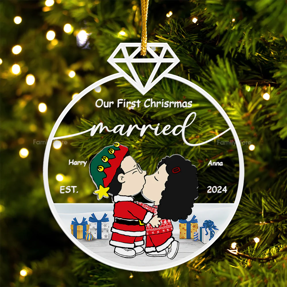 Our First Christmas Married Peanut - Personalized Acrylic Ornament - Gift For Couple, Husband Wife, Anniversary, Engagement, Wedding, Marriage Gift - CL45 NH96 - Image 5