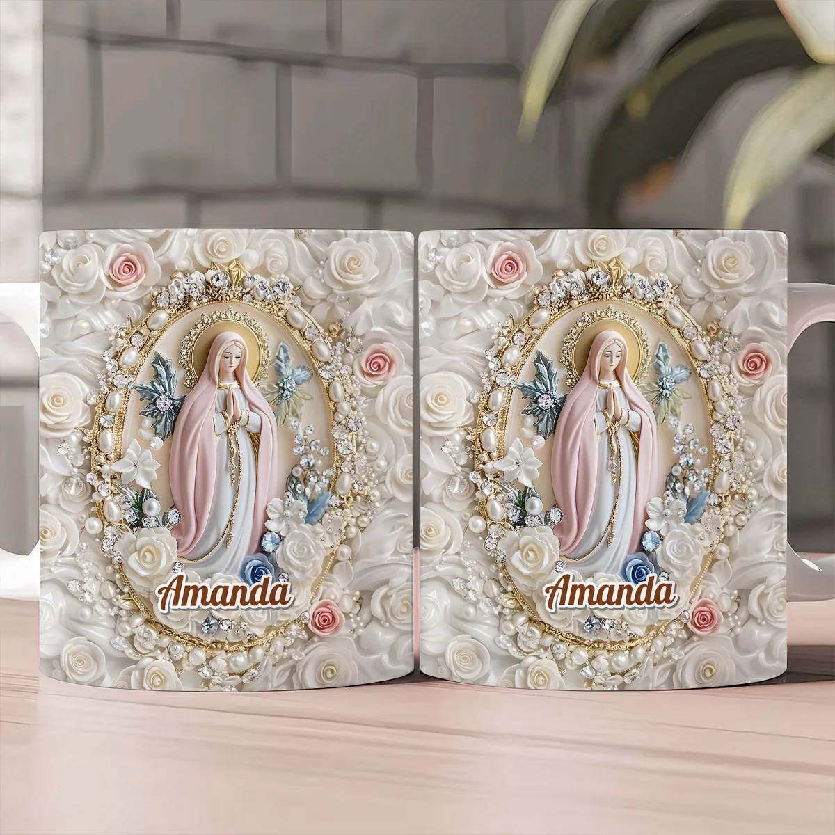 Our Lady of Grace - Personalized Mug - Christian Gift For Mom, Grandma - Image 3