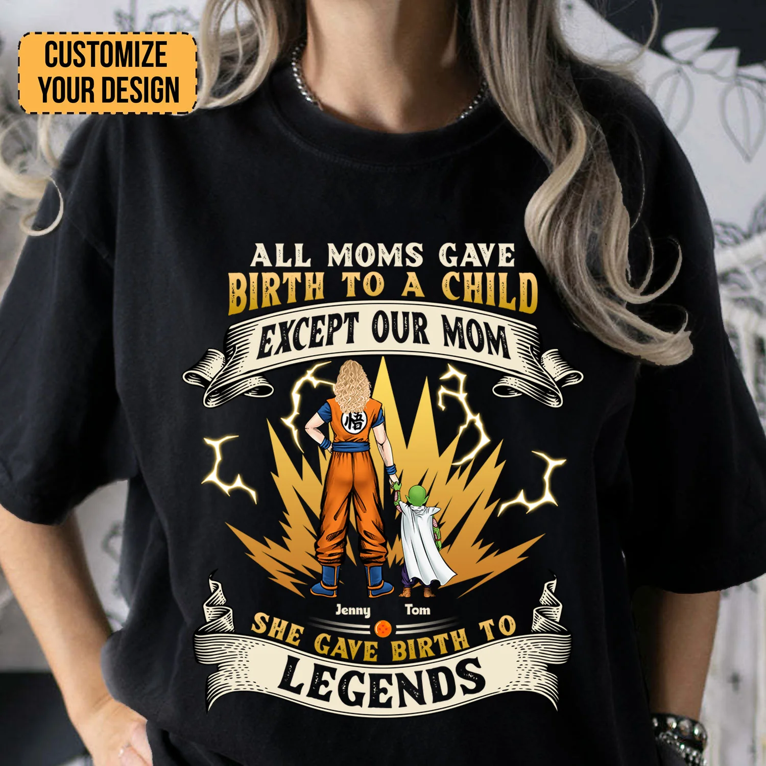 DrBa Our Mom Gave Birth To The Legends - Gift For Mom - Personalized TShirt - CL03 NA94 - Image 2