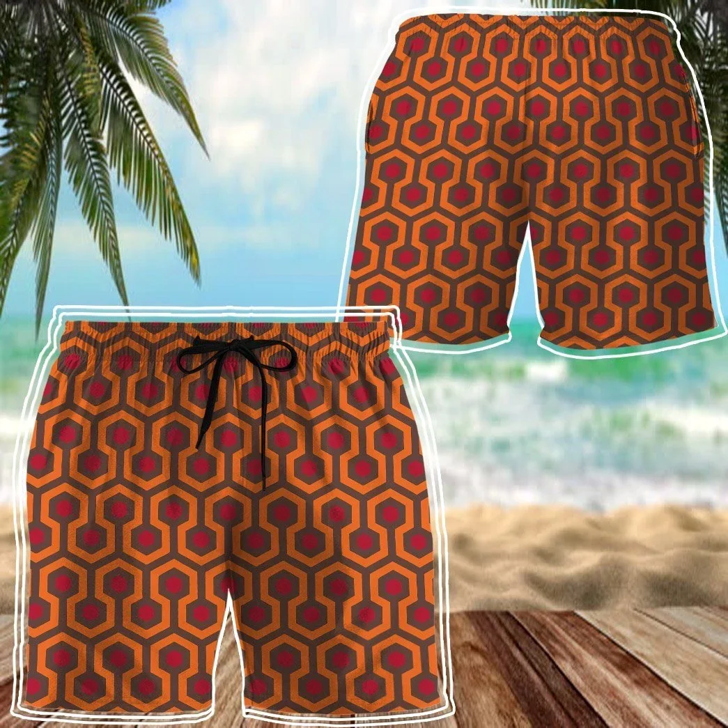 Overlook Hotel Carpet The Shining Cosplay - Beach Short PN201006Lb - Image 5