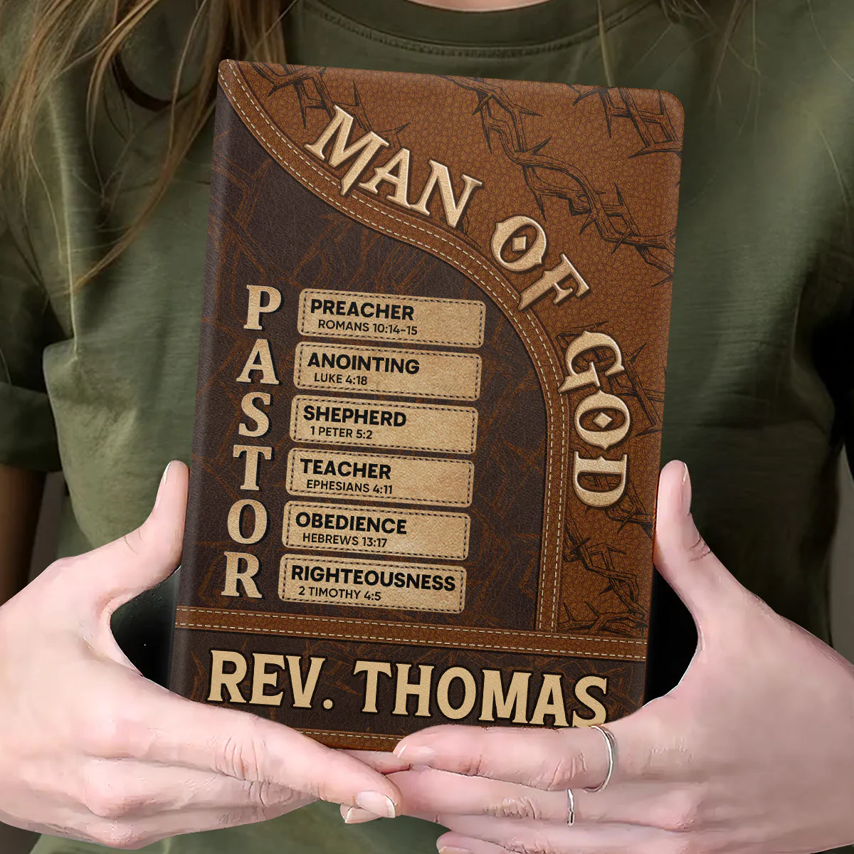 Pastor Man Of God - Personalized Leather Cover Notebook TD118