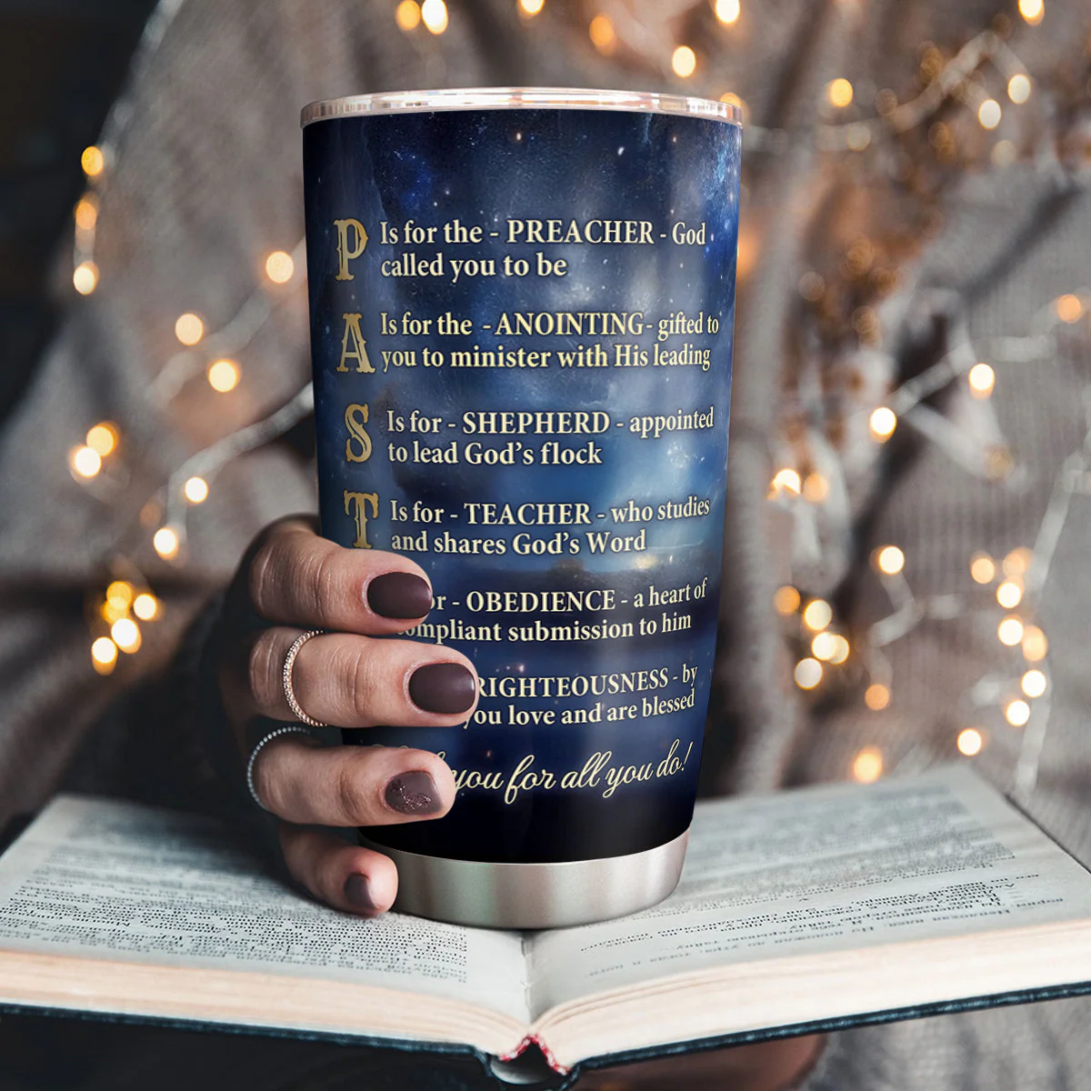 Pastor, Preacher, Teacher, Shepherd - Personalized Stainless Steel Tumbler TD118 - Image 3