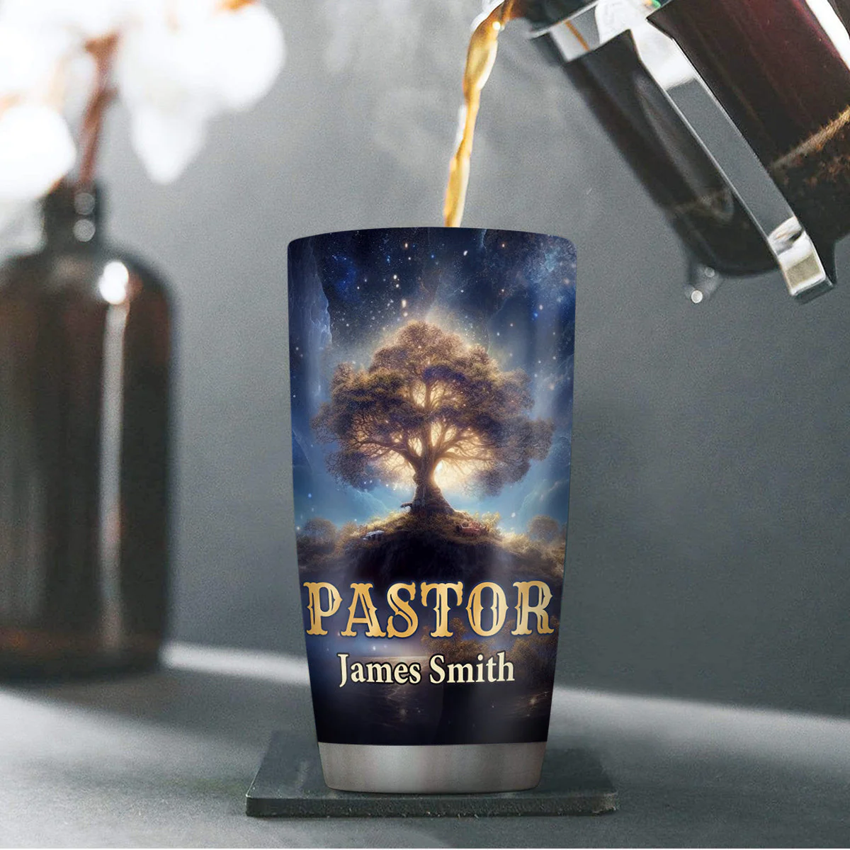 Pastor, Preacher, Teacher, Shepherd - Personalized Stainless Steel Tumbler TD118 - Image 4