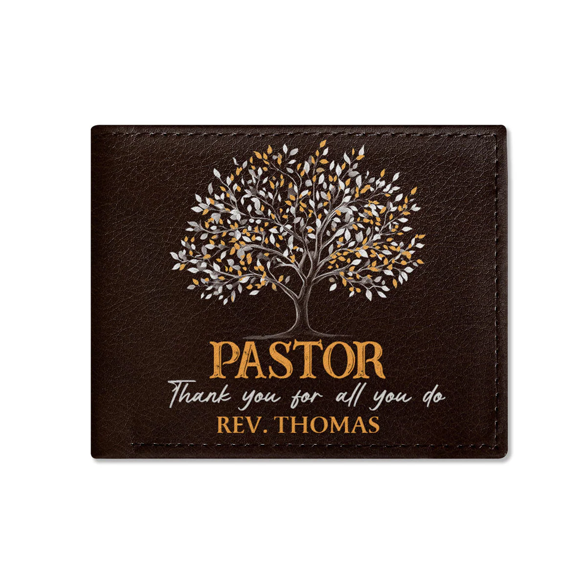 Pastor Thank You For All You Do - Personalized Folded Wallet For Men - Image 2